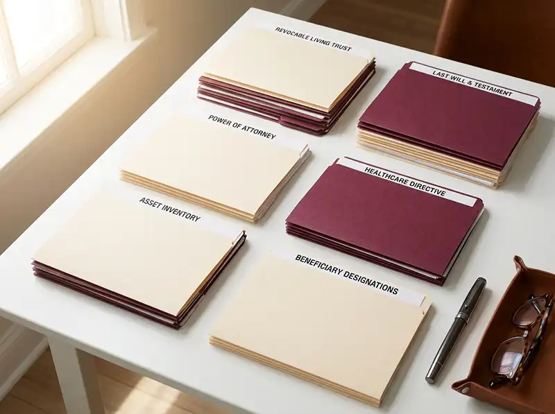 Complete estate planning document package including wills, trusts, and powers of attorney in Kansas 