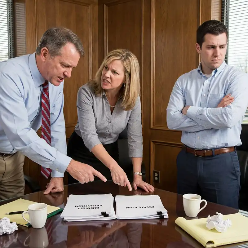 Family conflict over business inheritance without proper succession planning in Kansas