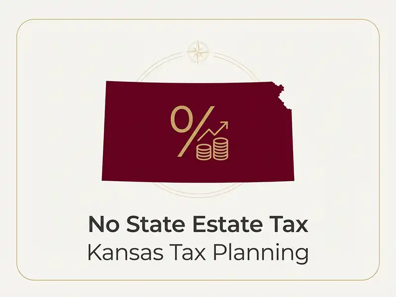 Kansas state outline representing tax planning strategies and estate tax considerations